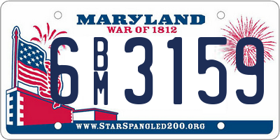 MD license plate 6BM3159