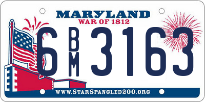 MD license plate 6BM3163