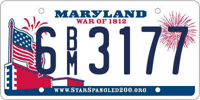 MD license plate 6BM3177
