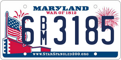 MD license plate 6BM3185