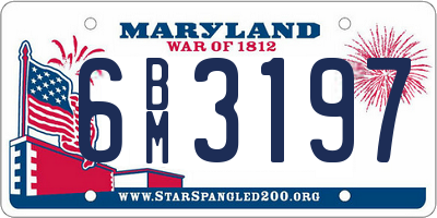 MD license plate 6BM3197