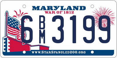 MD license plate 6BM3199