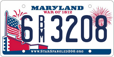MD license plate 6BM3208
