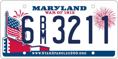 MD license plate 6BM3211
