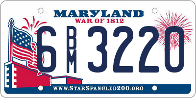 MD license plate 6BM3220