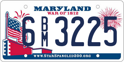 MD license plate 6BM3225