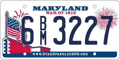 MD license plate 6BM3227