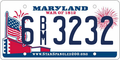 MD license plate 6BM3232