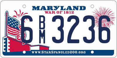 MD license plate 6BM3236