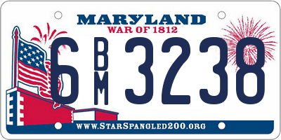MD license plate 6BM3238