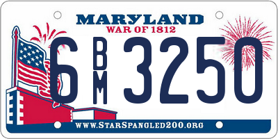 MD license plate 6BM3250