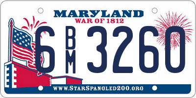 MD license plate 6BM3260