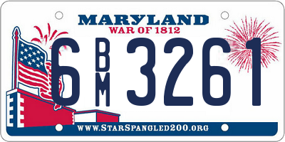 MD license plate 6BM3261