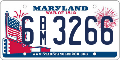 MD license plate 6BM3266