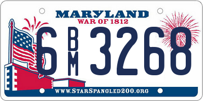 MD license plate 6BM3268