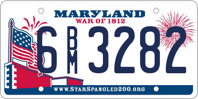 MD license plate 6BM3282