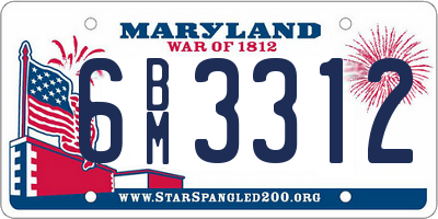 MD license plate 6BM3312