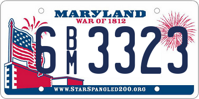 MD license plate 6BM3323