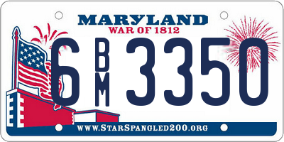 MD license plate 6BM3350