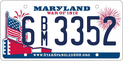 MD license plate 6BM3352