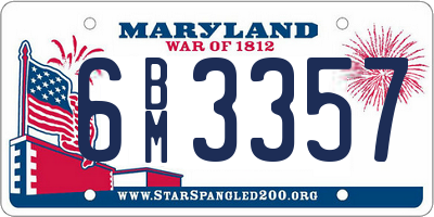 MD license plate 6BM3357