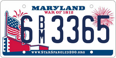 MD license plate 6BM3365