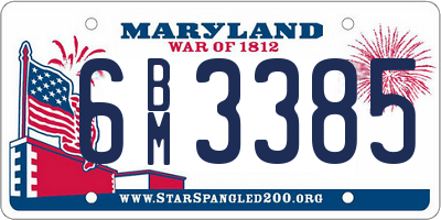 MD license plate 6BM3385