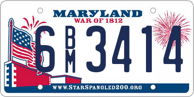 MD license plate 6BM3414