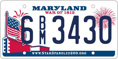 MD license plate 6BM3430