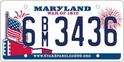 MD license plate 6BM3436