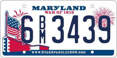 MD license plate 6BM3439