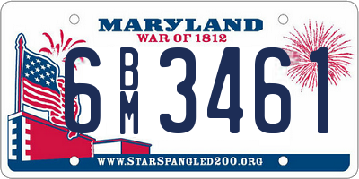 MD license plate 6BM3461
