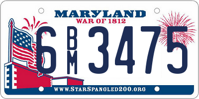 MD license plate 6BM3475