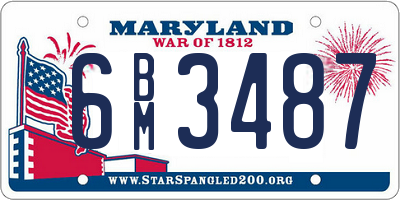 MD license plate 6BM3487
