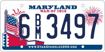 MD license plate 6BM3497
