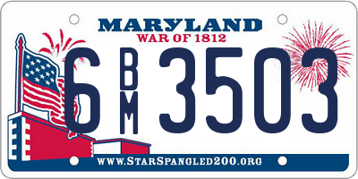 MD license plate 6BM3503