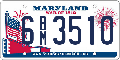 MD license plate 6BM3510