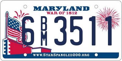 MD license plate 6BM3511