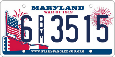 MD license plate 6BM3515