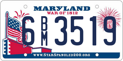 MD license plate 6BM3519