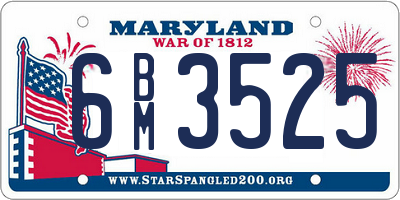 MD license plate 6BM3525