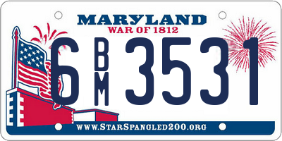 MD license plate 6BM3531