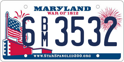 MD license plate 6BM3532
