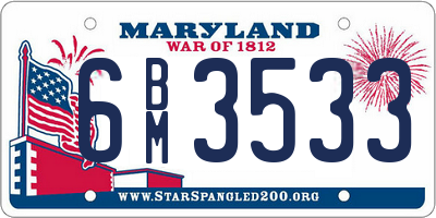 MD license plate 6BM3533