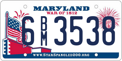 MD license plate 6BM3538
