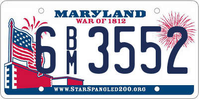 MD license plate 6BM3552