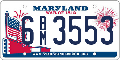 MD license plate 6BM3553