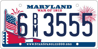 MD license plate 6BM3555