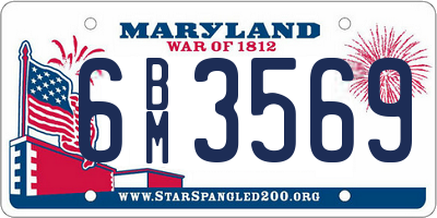 MD license plate 6BM3569