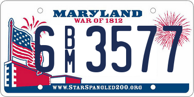 MD license plate 6BM3577